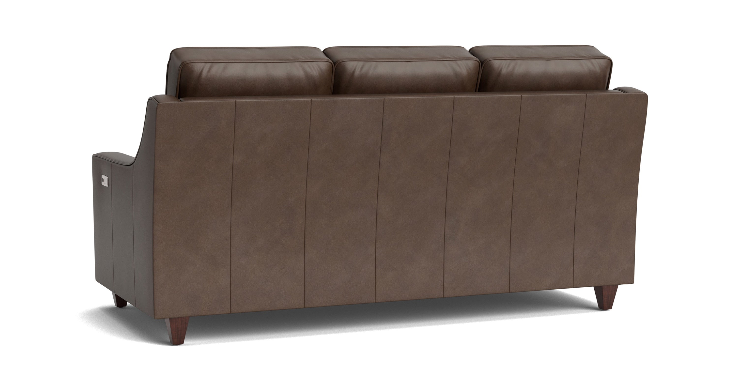 Magnificent Motion Leather Slope Arm Reclining Sofa Bassett