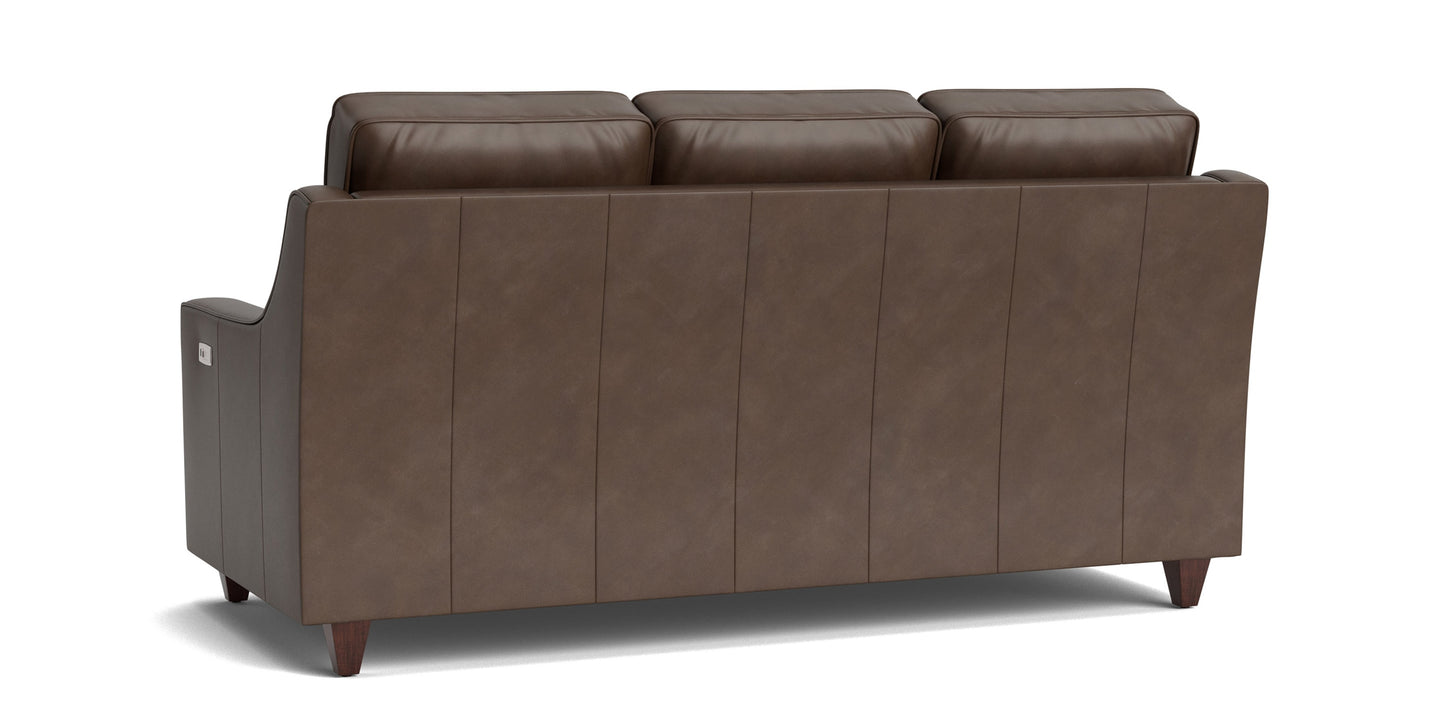 Magnificent Motion Leather Slope Arm Reclining Sofa Bassett