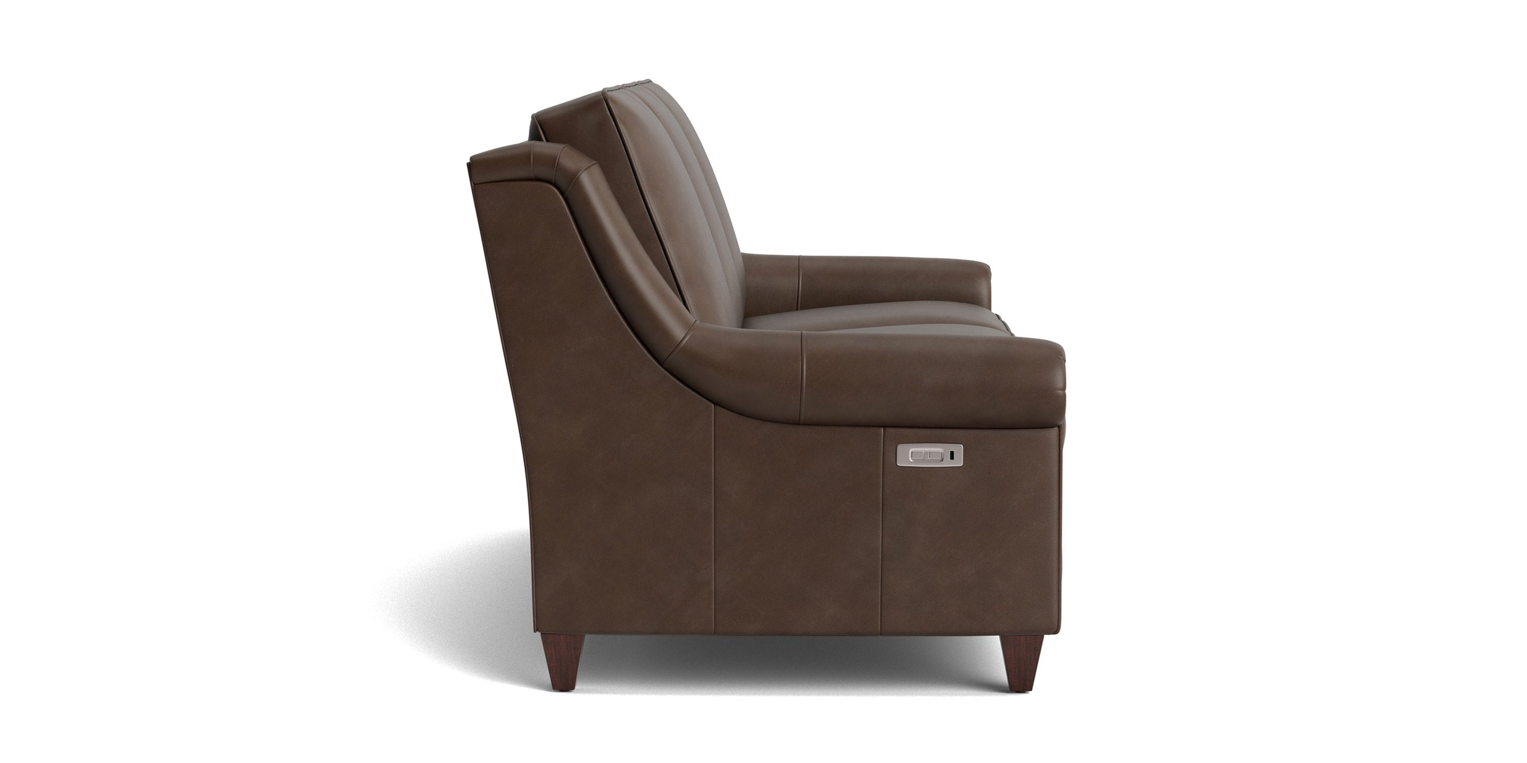 Magnificent Motion Leather Panel Arm Reclining Sofa Bassett