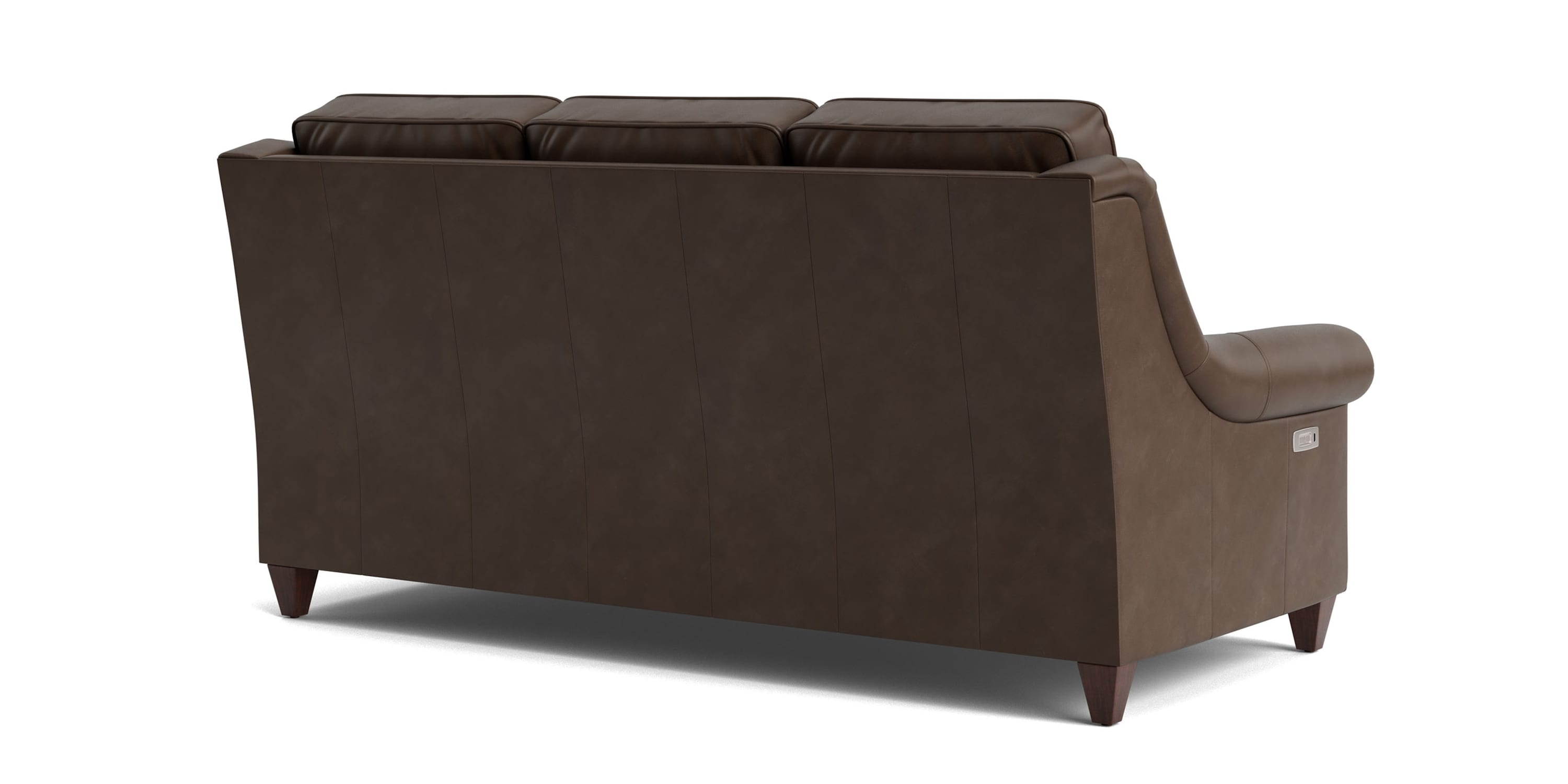 Magnificent Motion Leather Panel Arm Reclining Sofa Bassett