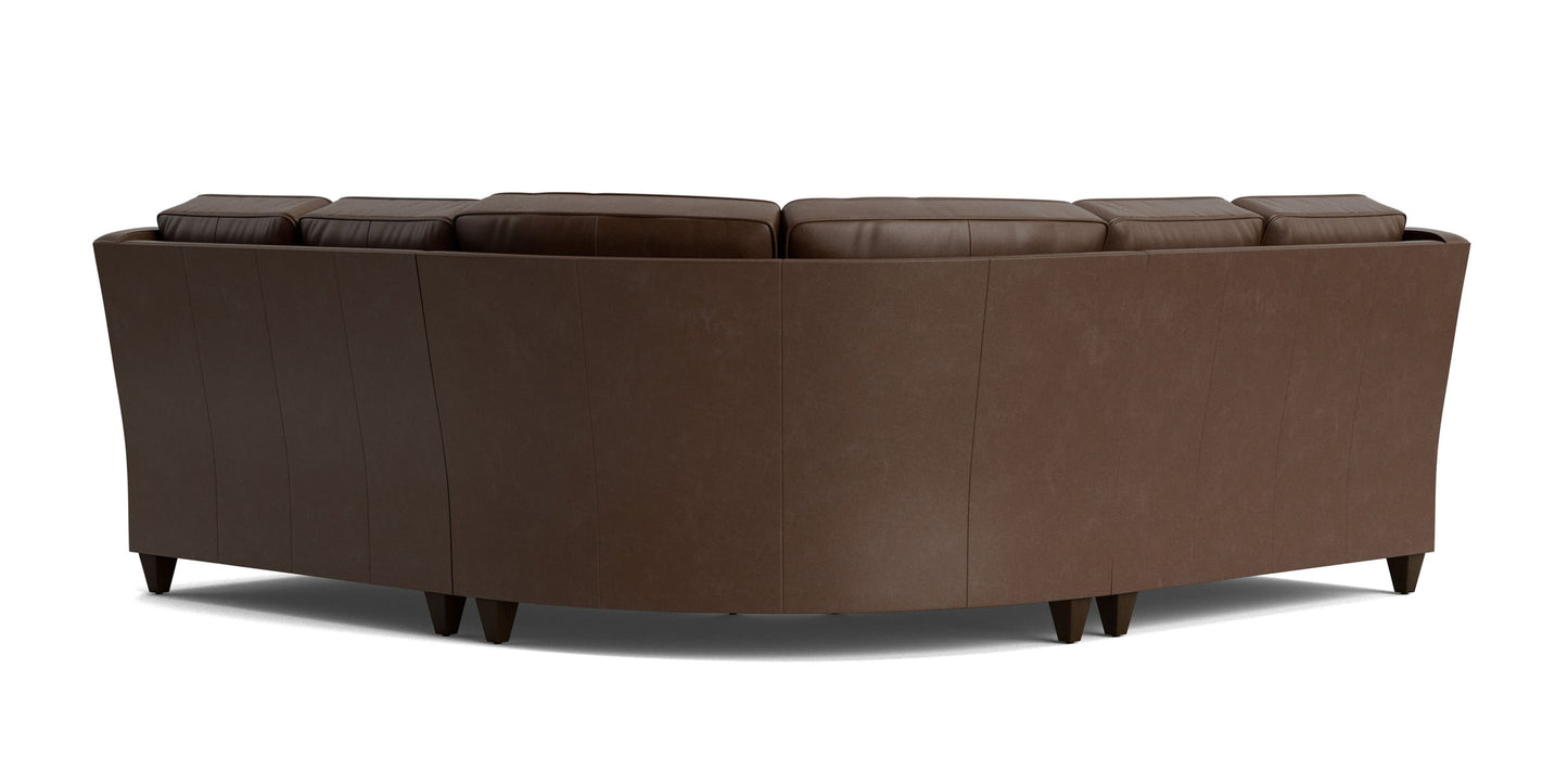 Magnificent Motion Leather Slope Arm Reclining Sectional Bassett