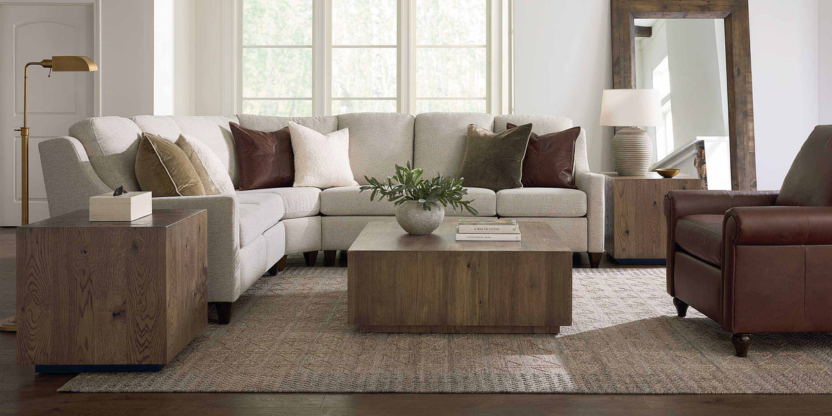 Bassett Magnificent Tall RAF Reclining Chair — Leather, Right-Arm Piece Bassett Reclining Sofa