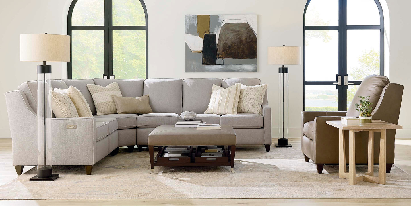 Magnificent Motion Slope Arm Reclining Sectional Bassett