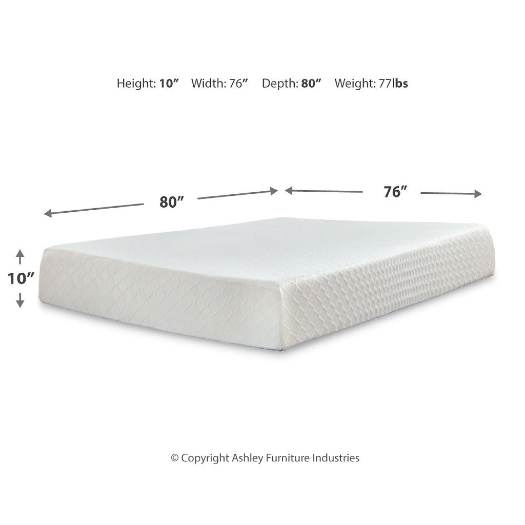 10 Inch Chime Memory Foam King Mattress and Foundation Sierra Sleep® By Ashley Uncategorized