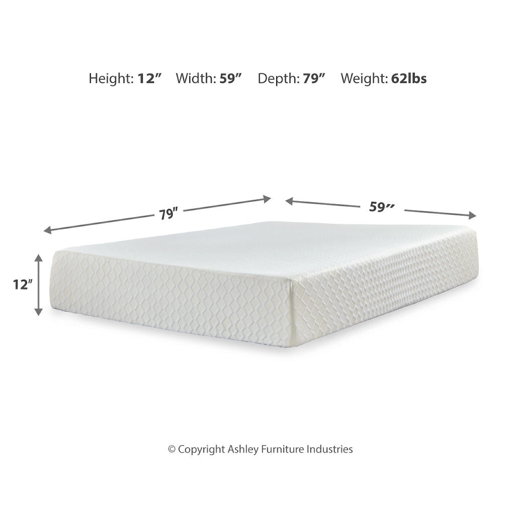 Chime 12 Inch Memory Foam Queen Mattress in a Box Sierra Sleep® By Ashley Memory Foam