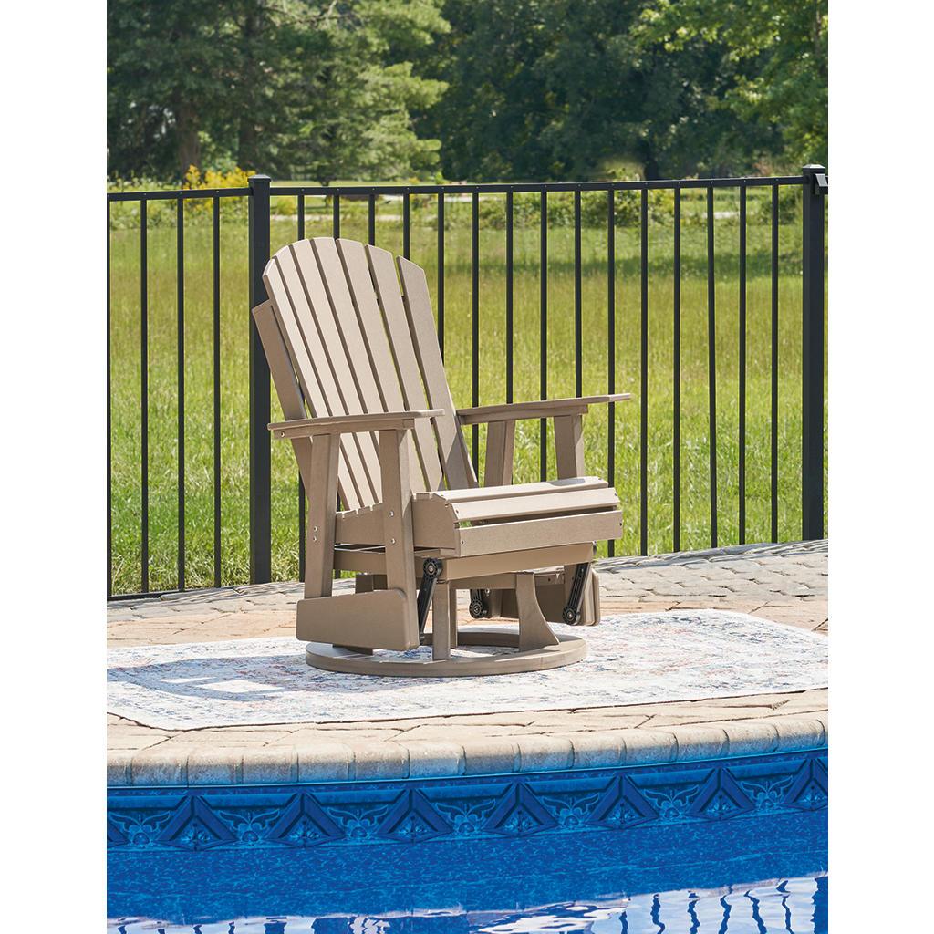 Hyland Wave Outdoor Swivel Glider Chair — Driftwood Signature Design by Ashley® Outdoor