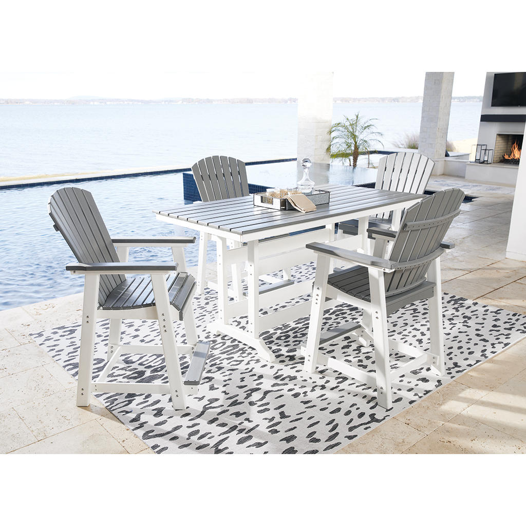 Transville Outdoor Counter Height Dining Table with 4 Barstools Signature Design by Ashley® Uncategorized