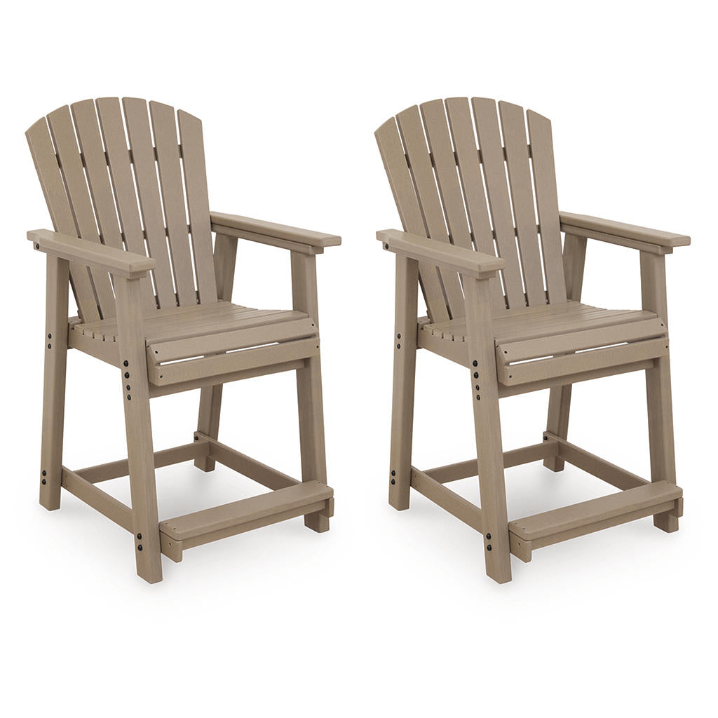 Seacliff Beach Outdoor Counter Height Bar Stool (Set of 2) Signature Design by Ashley® Outdoor