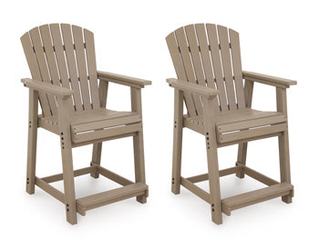 Seacliff Beach Outdoor Counter Height Bar Stool (Set of 2) Signature Design by Ashley® Outdoor