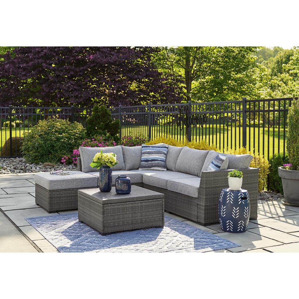 Petal Road Outdoor Loveseat Sectional, Ottoman and Table Set Signature Design by Ashley® Outdoor