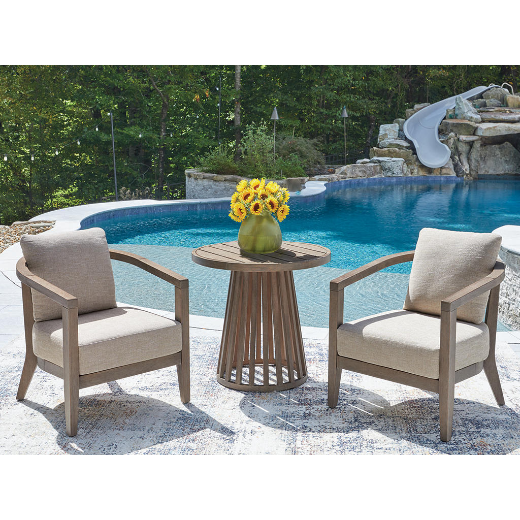 Joy Lagoon Outdoor Chairs with Cushions/Table (Set of 3) Signature Design by Ashley® Outdoor