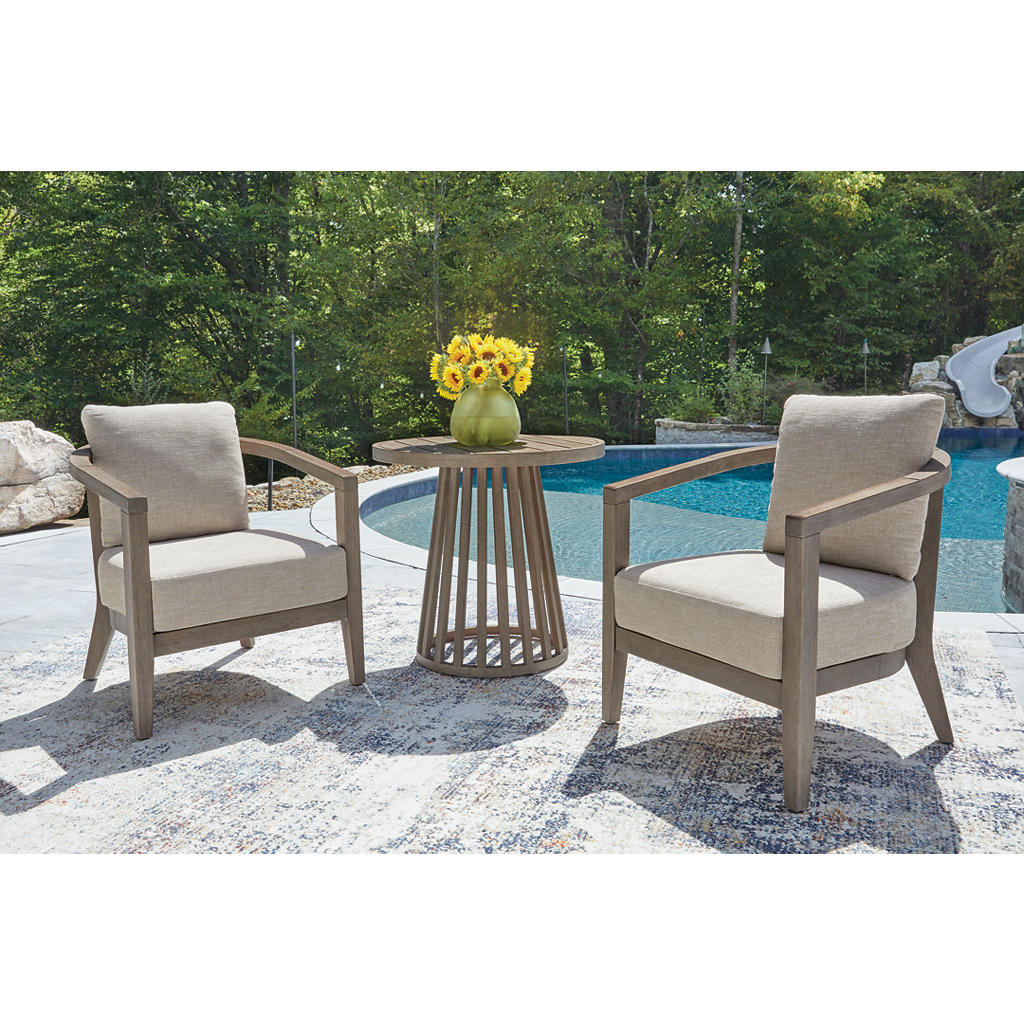 Joy Lagoon Outdoor Chairs with Cushions/Table (Set of 3) Signature Design by Ashley® Outdoor