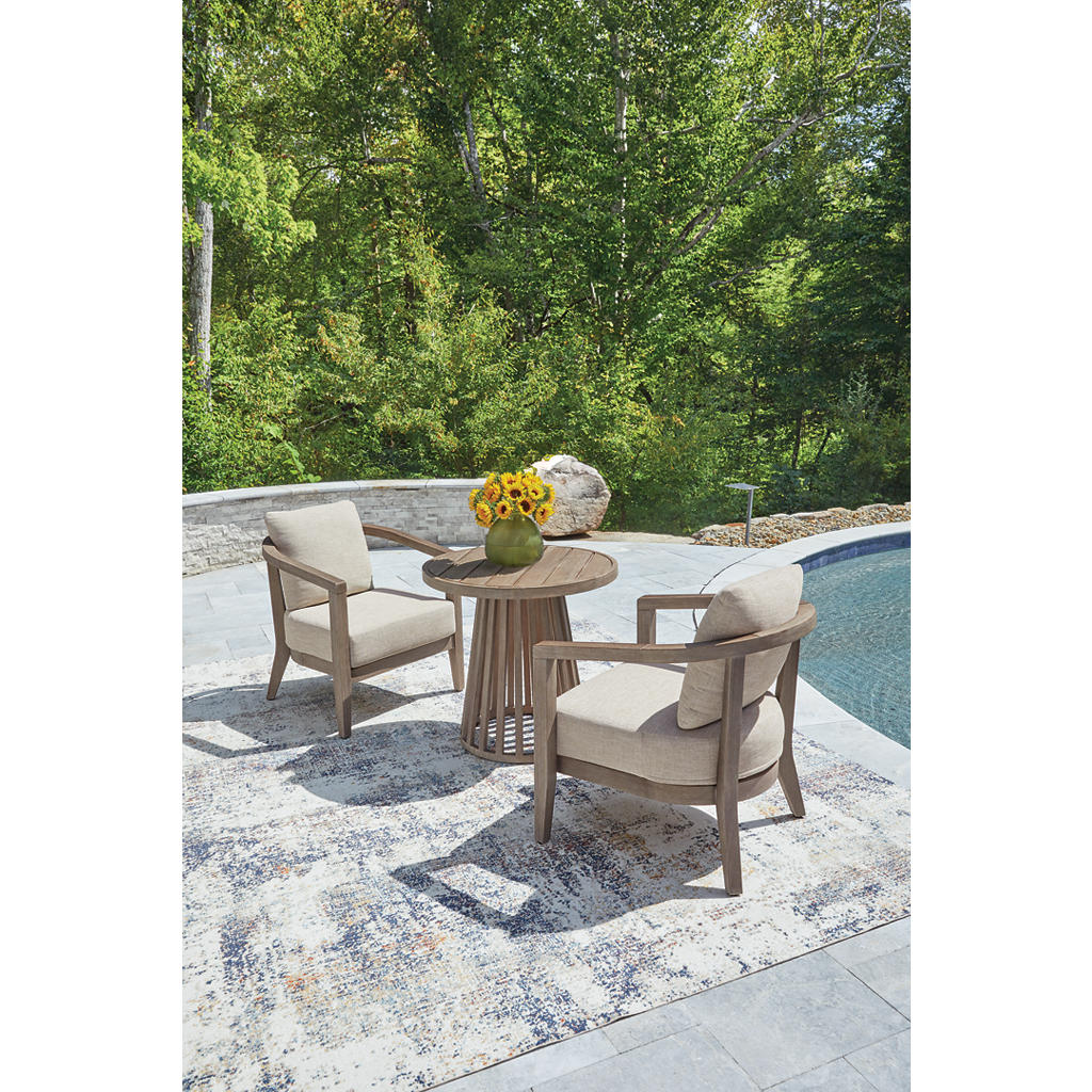 Joy Lagoon Outdoor Chairs with Cushions/Table (Set of 3) Signature Design by Ashley® Outdoor