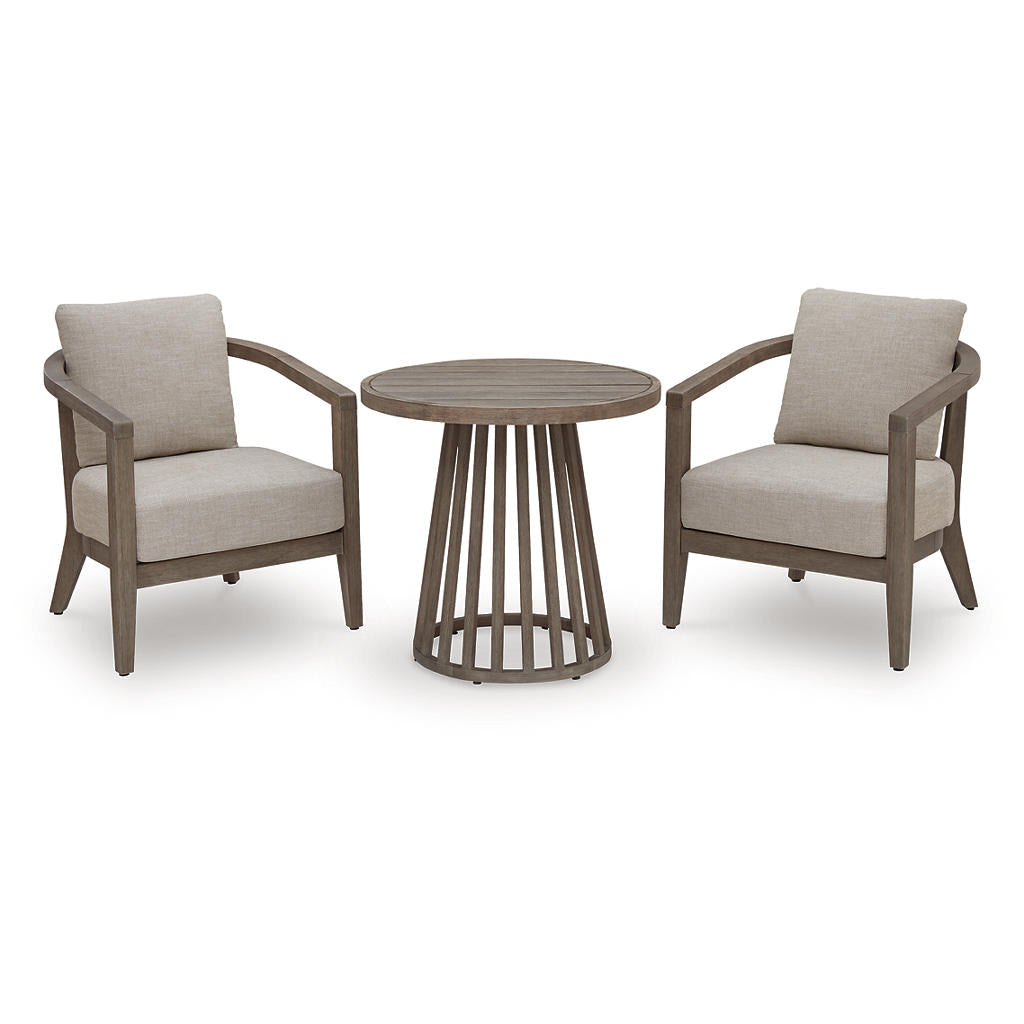 Joy Lagoon Outdoor Chairs with Cushions/Table (Set of 3) Signature Design by Ashley® Outdoor