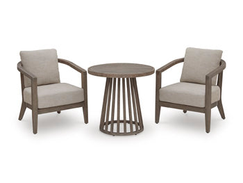 Joy Lagoon Outdoor Chairs with Cushions/Table (Set of 3) Signature Design by Ashley® Outdoor