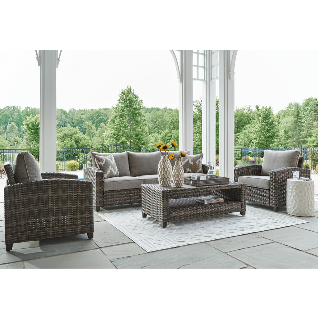 Oasis Court Outdoor Sofa/Chairs/Table Set (Set of 4) Signature Design by Ashley® Outdoor