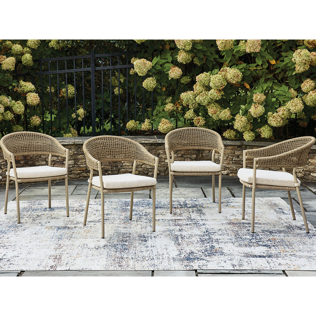 Orchard Beach Outdoor Arm Chair with Cushion (Set of 4) Signature Design by Ashley® Outdoor