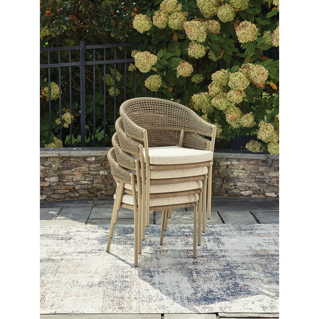 Orchard Beach Outdoor Arm Chair with Cushion (Set of 4) Signature Design by Ashley® Outdoor