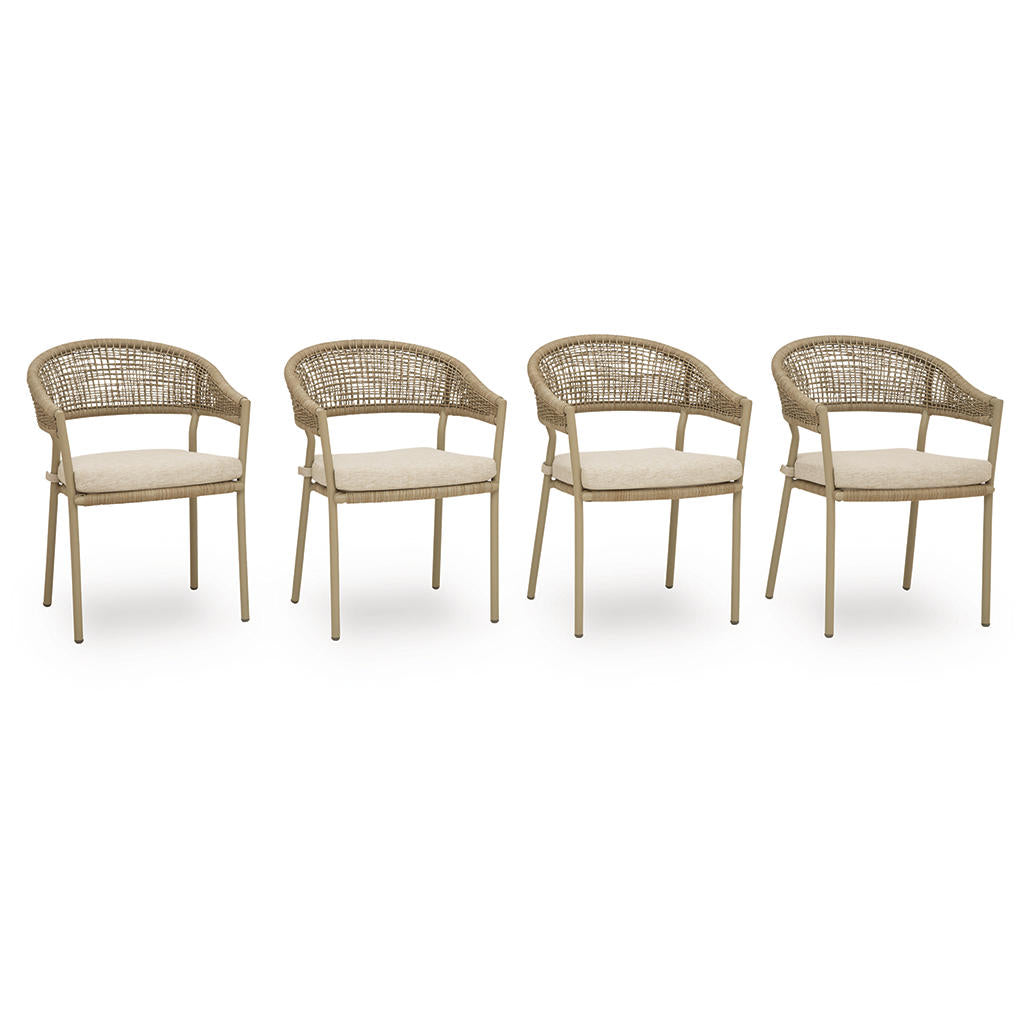 Orchard Beach Outdoor Arm Chair with Cushion (Set of 4) Signature Design by Ashley® Outdoor