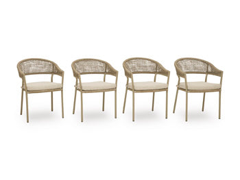 Orchard Beach Outdoor Arm Chair with Cushion (Set of 4) Signature Design by Ashley® Outdoor