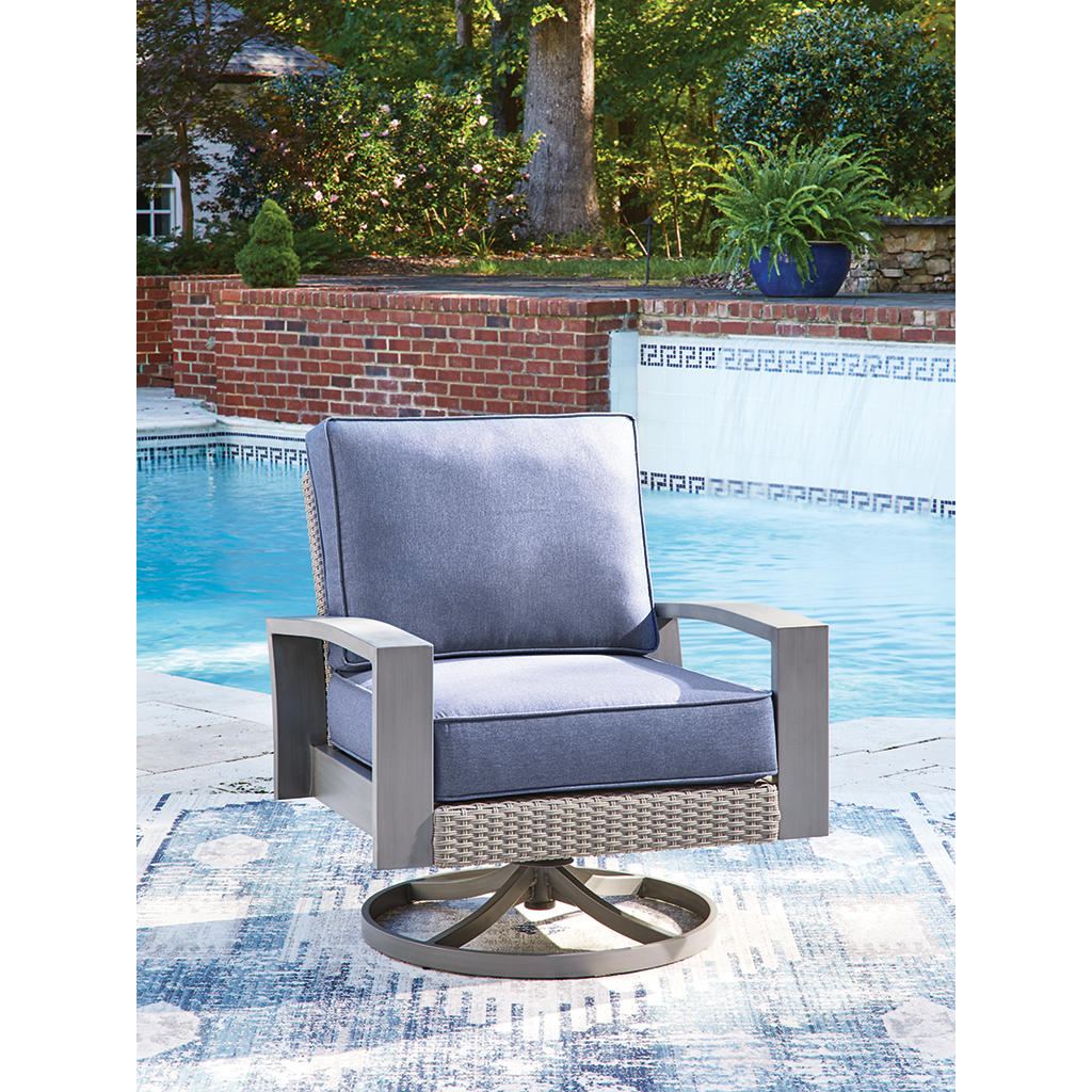 Half Moon Beach Outdoor Swivel Lounge Chair with Cushion Signature Design by Ashley® Outdoor