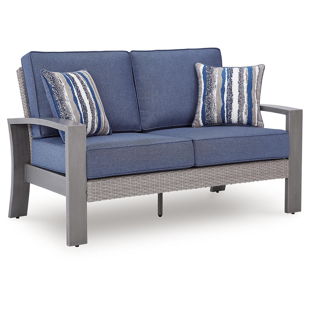 Half Moon Beach Outdoor Loveseat with Cushion Signature Design by Ashley® Outdoor