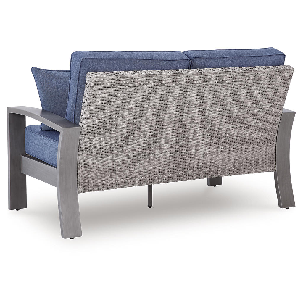Half Moon Beach Outdoor Loveseat with Cushion Signature Design by Ashley® Outdoor