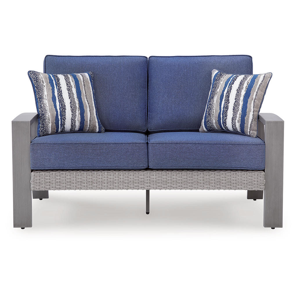 Half Moon Beach Outdoor Loveseat with Cushion Signature Design by Ashley® Outdoor