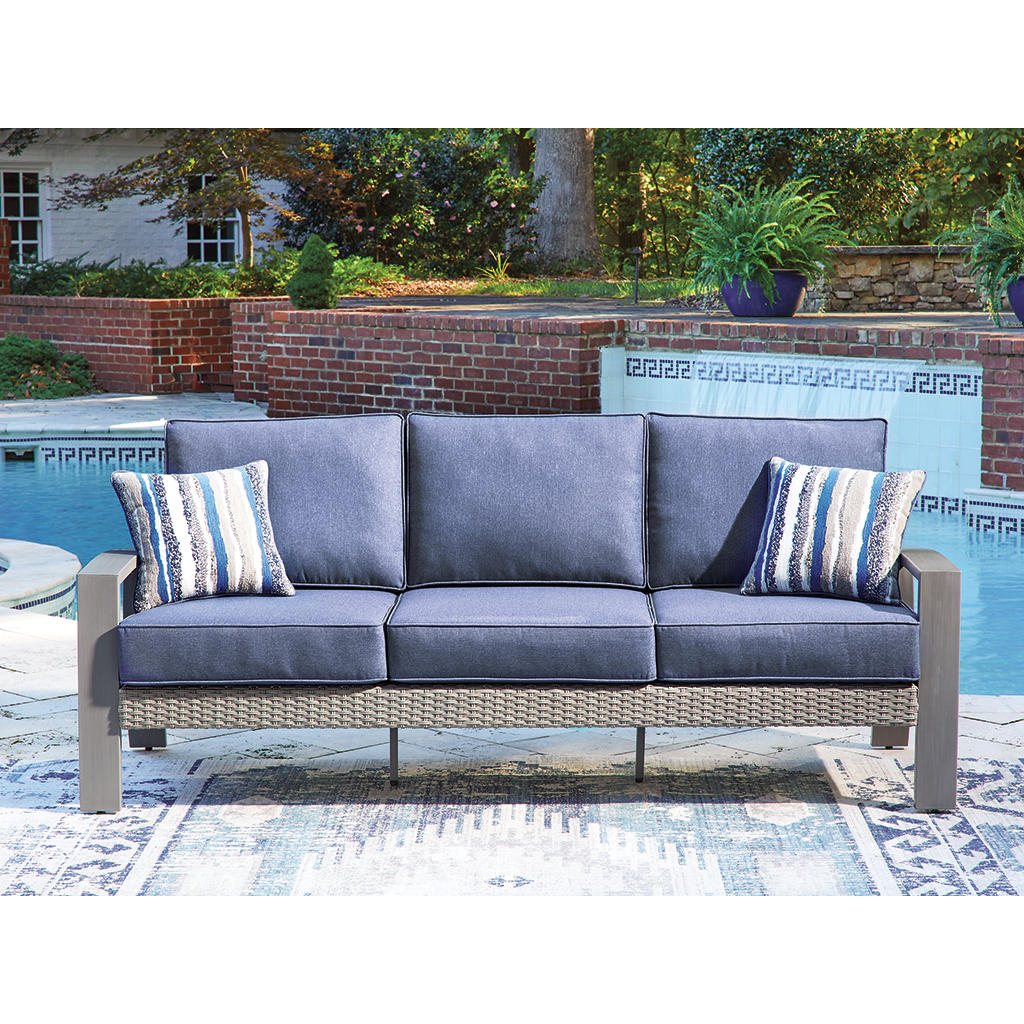 Half Moon Beach Outdoor Sofa with Cushion Signature Design by Ashley® Outdoor