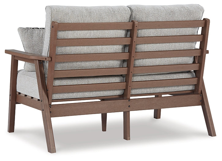 Emmeline Outdoor Sofa, Loveseat, 2 Lounge Chairs, Coffee Table and End Table