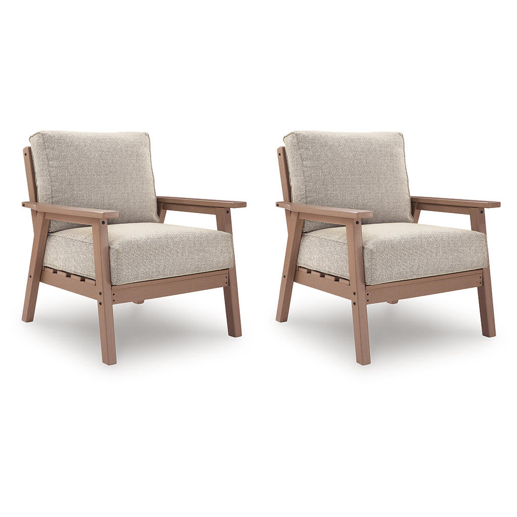 Grover Beach Outdoor Lounge Chair with Cushion (Set of 2) Signature Design by Ashley® Outdoor