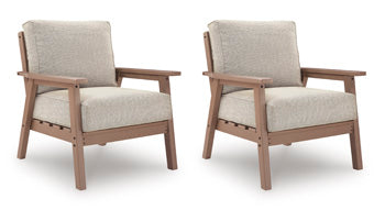 Grover Beach Outdoor Lounge Chair with Cushion (Set of 2) Signature Design by Ashley® Outdoor