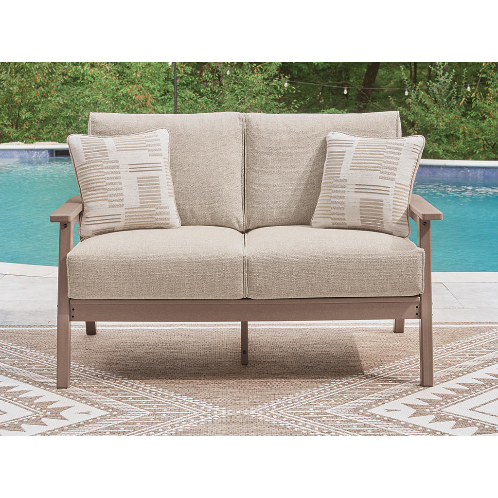 Grover Beach Outdoor Loveseat with Cushion Signature Design by Ashley® Outdoor
