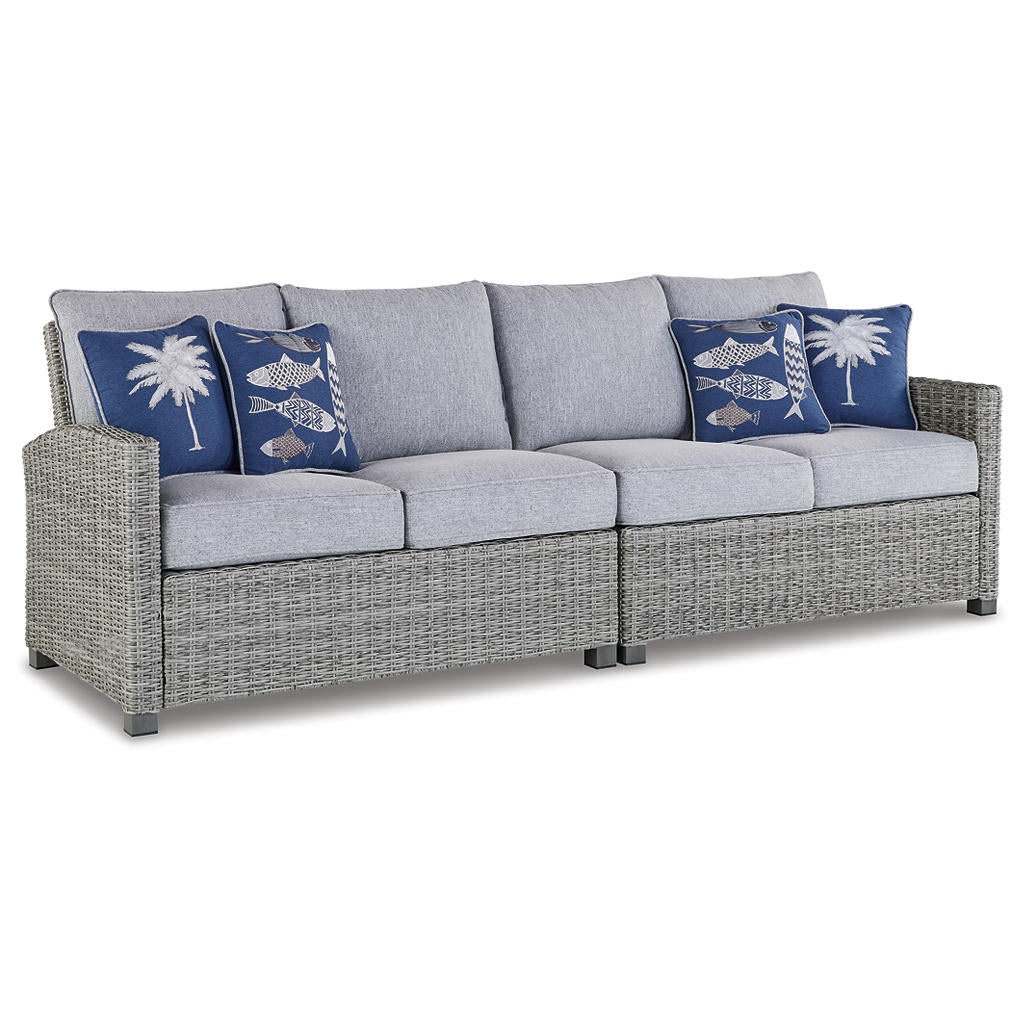 Naples Beach Outdoor Right and Left-arm Facing Loveseat with Cushion (Set of 2) Signature Design by Ashley® Outdoor