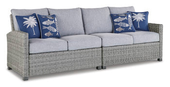 Naples Beach Outdoor Right and Left-arm Facing Loveseat with Cushion (Set of 2) Signature Design by Ashley® Outdoor