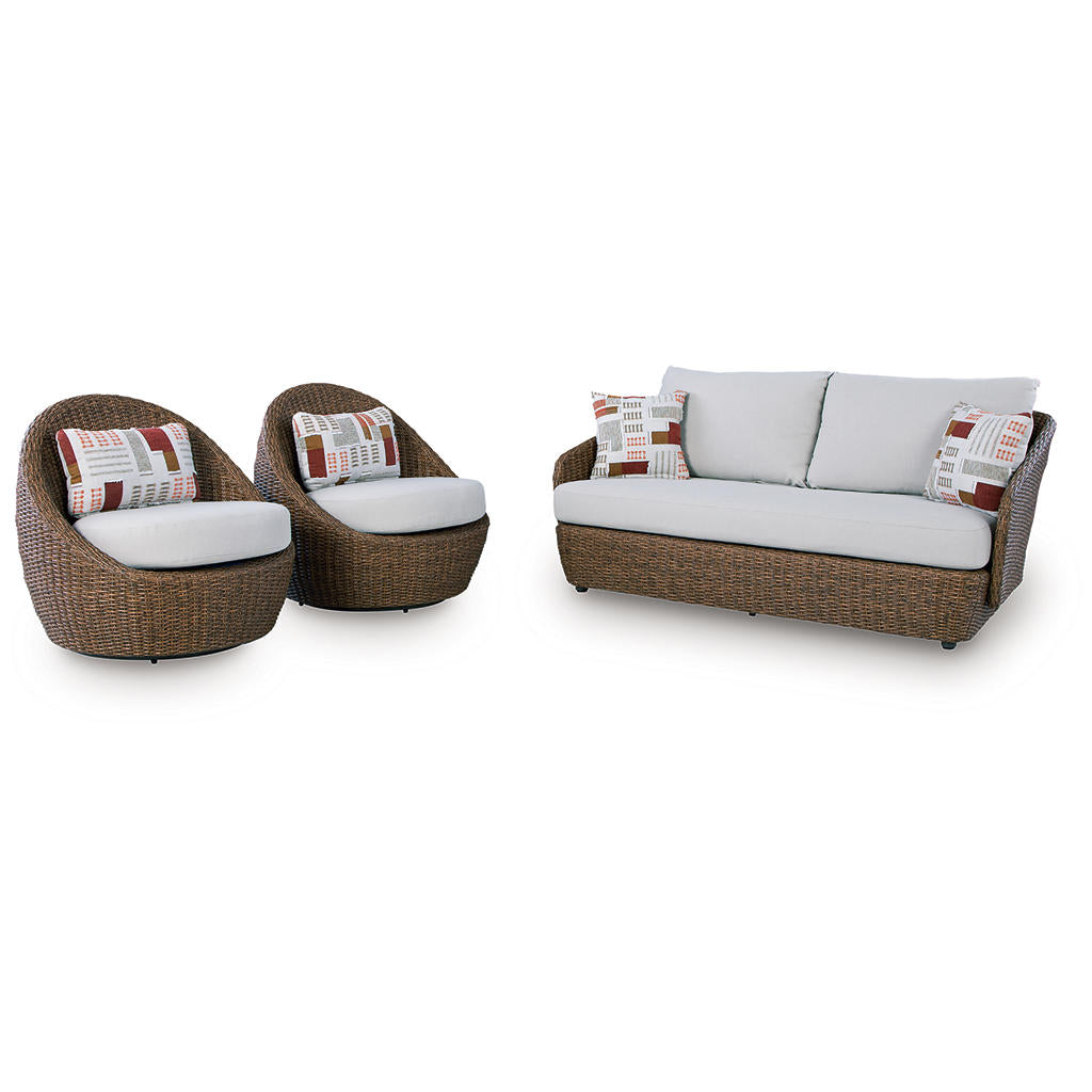 Double Point Outdoor Loveseat/2 Swivel Chairs (Set of 3) Signature Design by Ashley® Outdoor