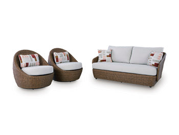 Double Point Outdoor Loveseat/2 Swivel Chairs (Set of 3) Signature Design by Ashley® Outdoor