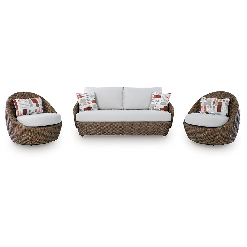 Double Point Outdoor Loveseat/2 Swivel Chairs (Set of 3) Signature Design by Ashley® Outdoor