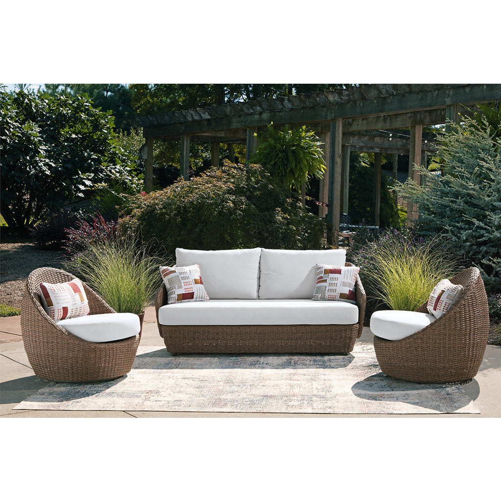 Double Point Outdoor Loveseat/2 Swivel Chairs (Set of 3) Signature Design by Ashley® Outdoor