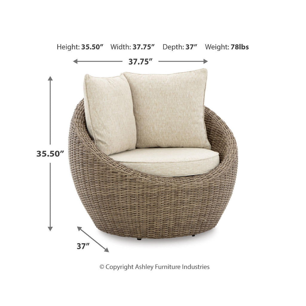 Danson 2 Swivel Lounge Chairs and End Table Signature Design by Ashley® Uncategorized
