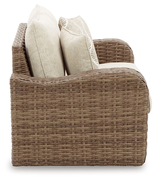 Sandy Bloom Outdoor Loveseat with Cushion