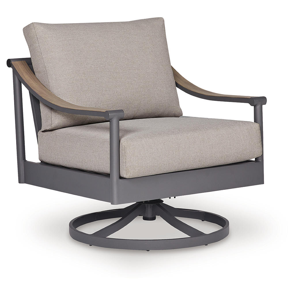 Ocean Beach Outdoor Swivel Lounge with Cushion Signature Design by Ashley® Outdoor