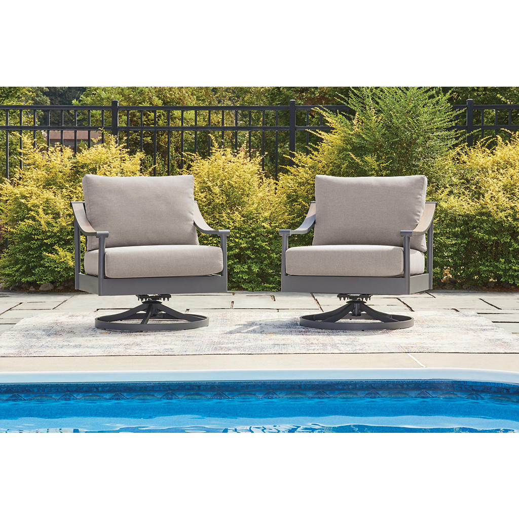 Ocean Beach Outdoor Swivel Lounge with Cushion Signature Design by Ashley® Outdoor