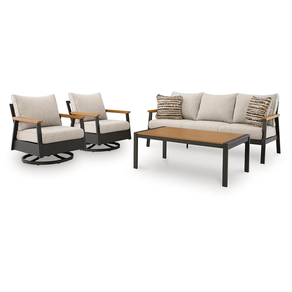 Carmel Highlands Outdoor Sofa/Chairs/Table (Set of 4) Signature Design by Ashley® Outdoor