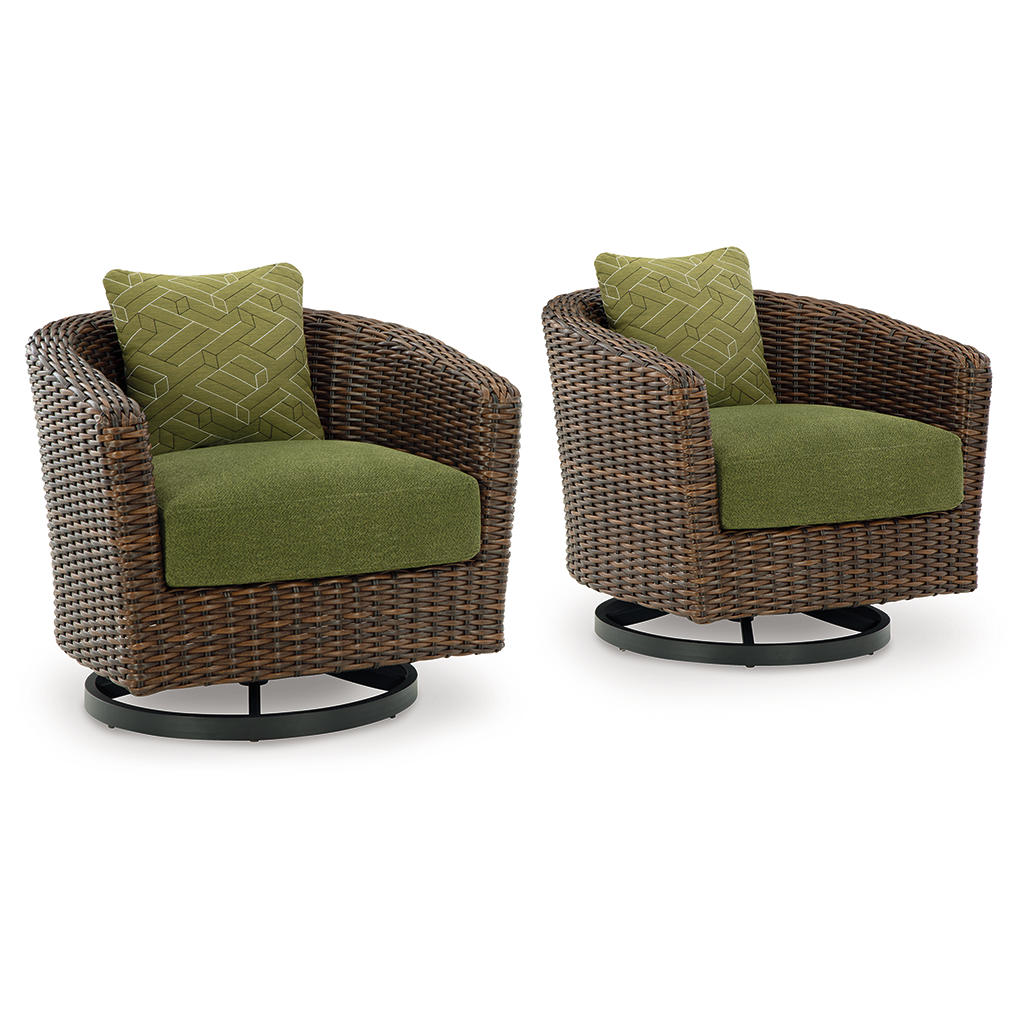 Horizon Hall Outdoor Swivel Lounge Chair with Cushion Signature Design by Ashley® Outdoor