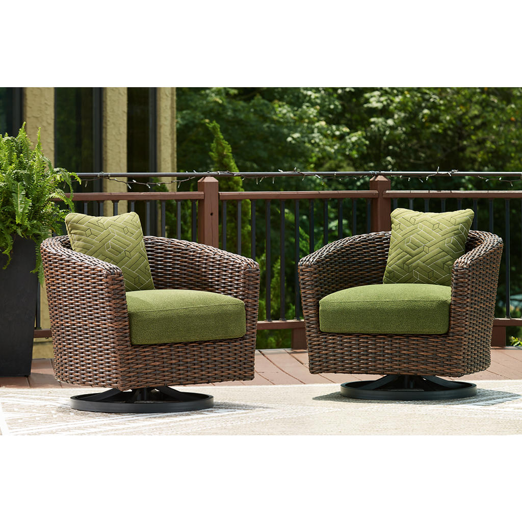 Horizon Hall Outdoor Swivel Lounge Chair with Cushion Signature Design by Ashley® Outdoor