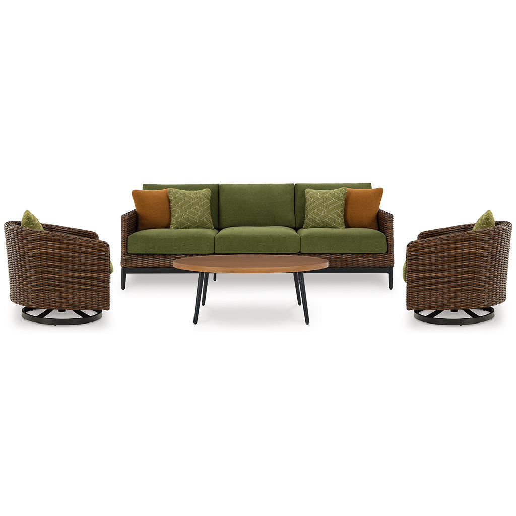 Horizon Hall Outdoor Sofa, 2 Lounge Chairs, Ottoman and Coffee Table Signature Design by Ashley® Uncategorized