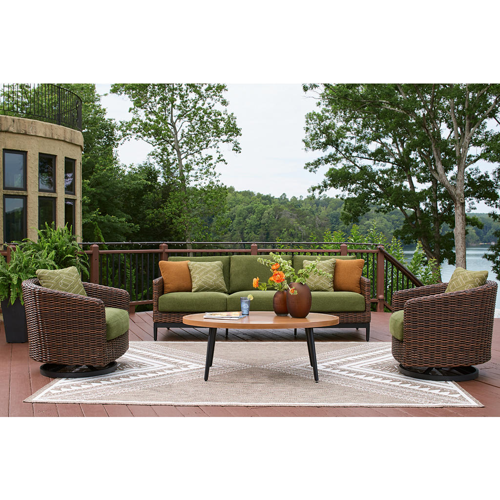 Horizon Hall Outdoor Sofa, 2 Lounge Chairs, Ottoman and Coffee Table Signature Design by Ashley® Uncategorized