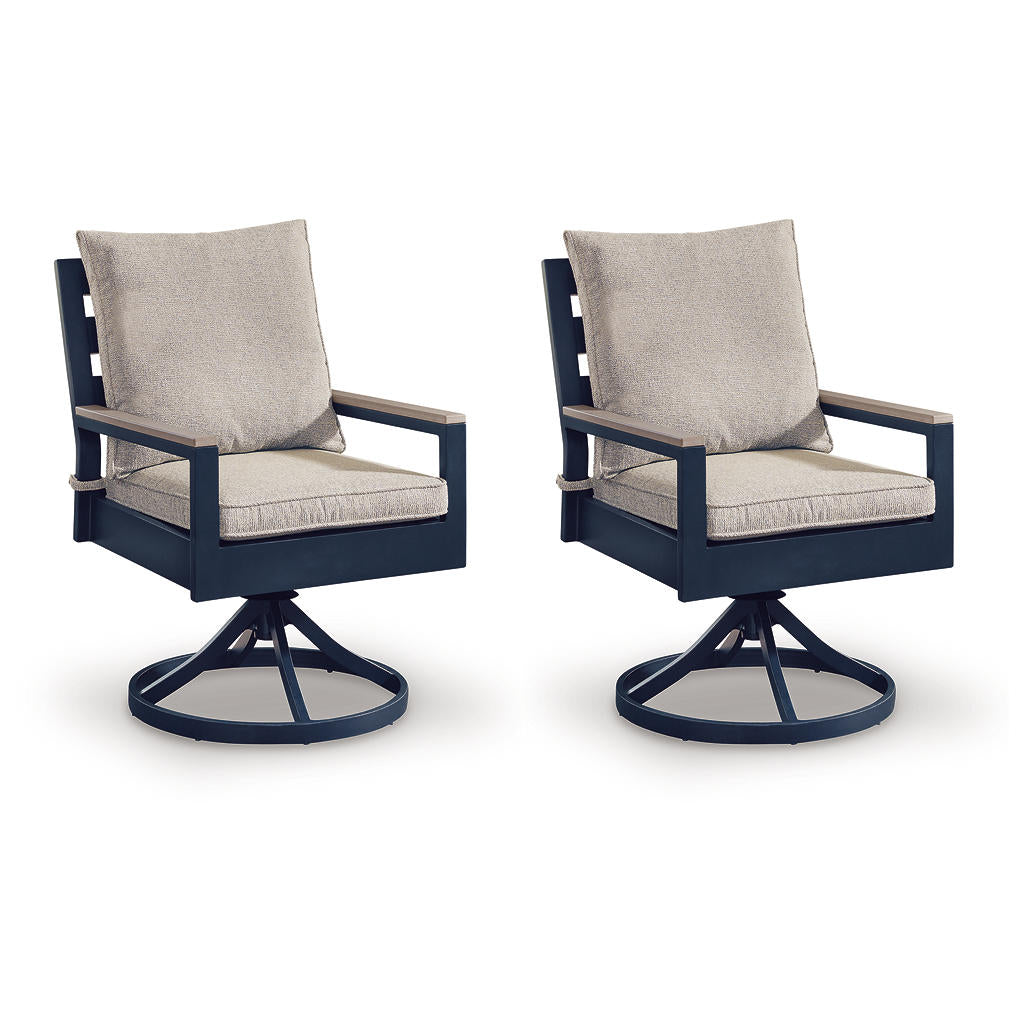 East Beach Outdoor Swivel Chair with Cushion (Set of 2) Signature Design by Ashley® Outdoor