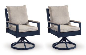 East Beach Outdoor Swivel Chair with Cushion (Set of 2) Signature Design by Ashley® Outdoor